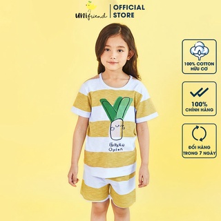 Đồ bộ ngắn tay quần áo thun cotton mịn mặc nhà mùa hè cho bé gái Unifriend Hàn Quốc U3045