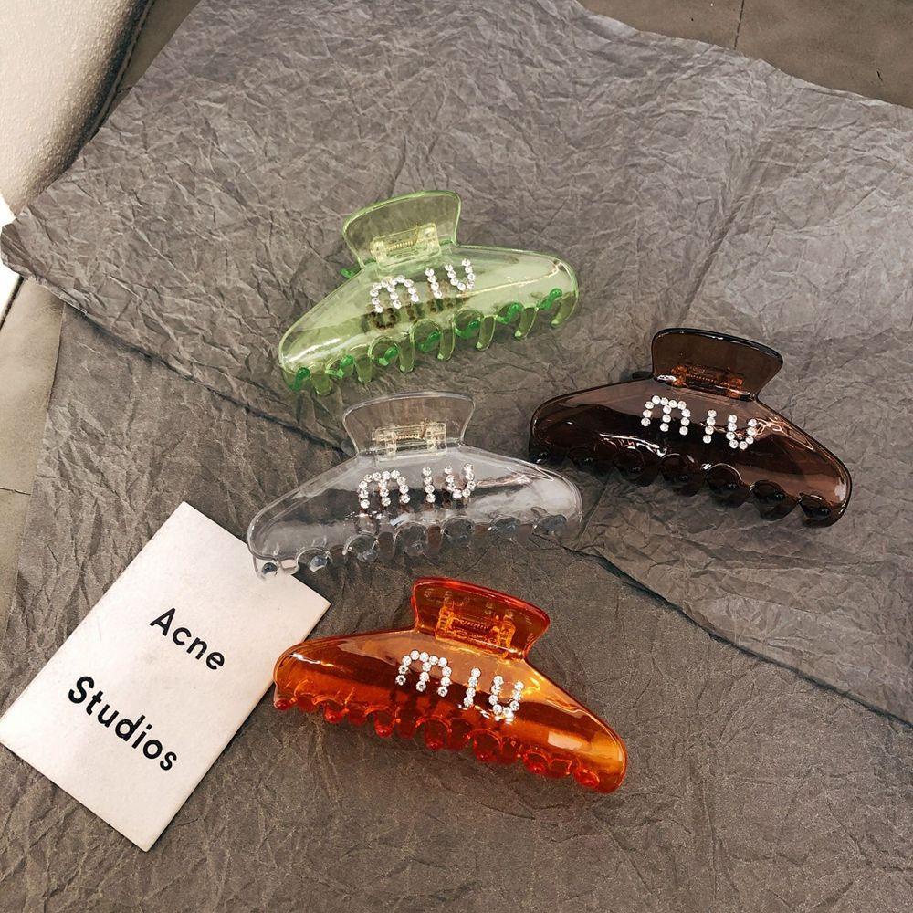 VANES1 Kẹp Tóc Càng Cua Trong Suốt Họa Tiết Chữ Đơn Giản Ngọt Ngào Cho Nữ