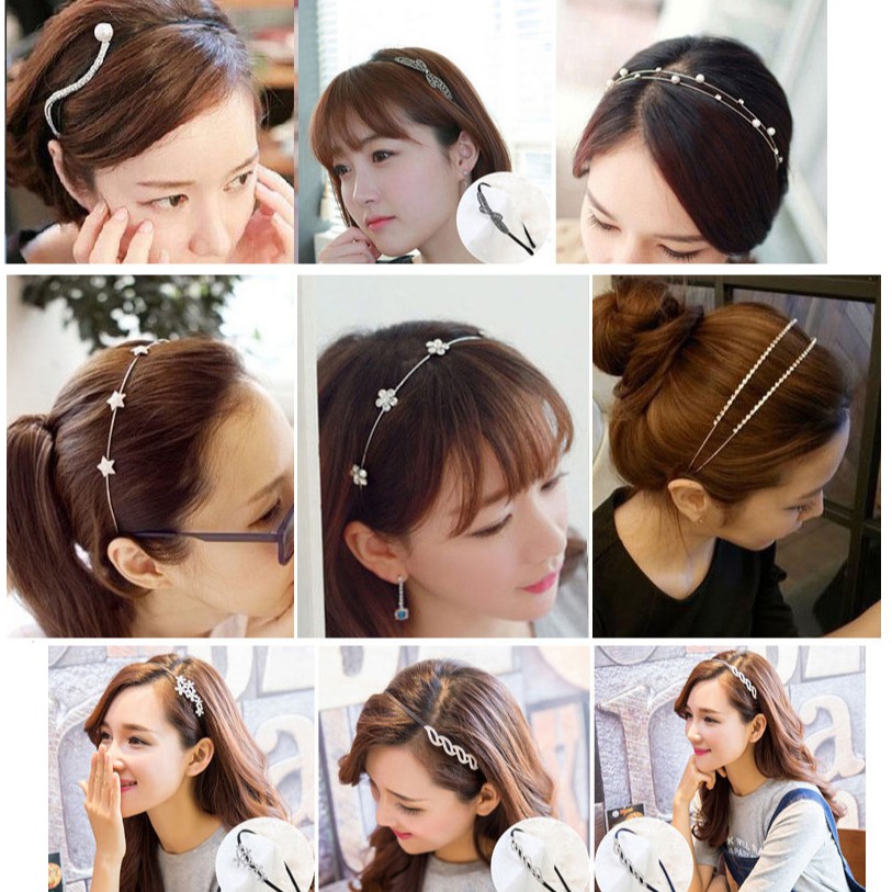 Cài tóc cọng mảnh mai gắn đá sang chảnh giá rẻ DA02.10