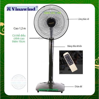 Quạt cây đứng Vinawind QĐ400X MS, có điều khiển, điện cơ thống nhất