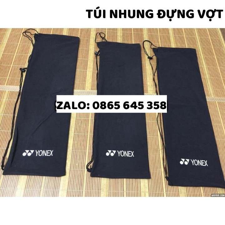 Túi nhung dây rút đựng vợt cầu lông Yonex màu đen