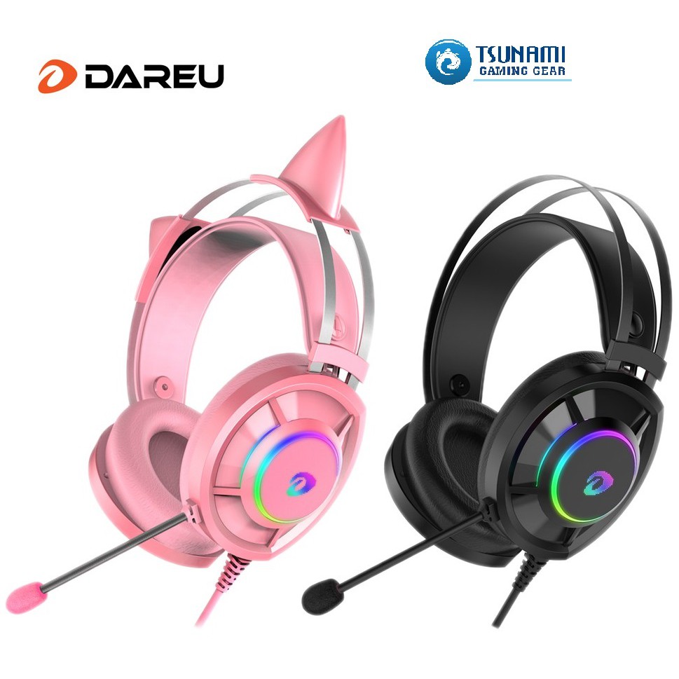 [Mã ELMSBC giảm 8% đơn 300K] Tai nghe DAREU EH469 QUEEN RGB (Kèm CAT EARS)/ EH469 BLACK - Hàng chính hãng