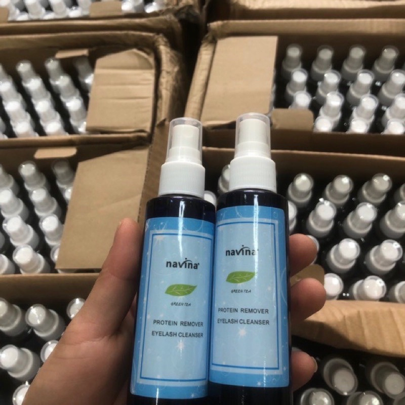 Protein navina khử dầu trên mi thật ,vệ sinh mi ,tăng độ bám cho mi