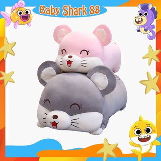 Gấu Bông Chuột Mắt Híp Dễ Thương, Chất Liệu Bông Cao Cấp, Phù Hợp Làm Gối Ôm, Quà Tặng Ý Nghĩa