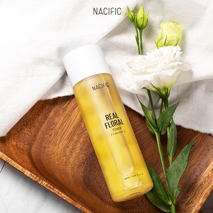 Nước hoa hồng dưỡng ẩm ngăn ngừa lão hóa Nacific Real Floral Toner Calendula 180ml