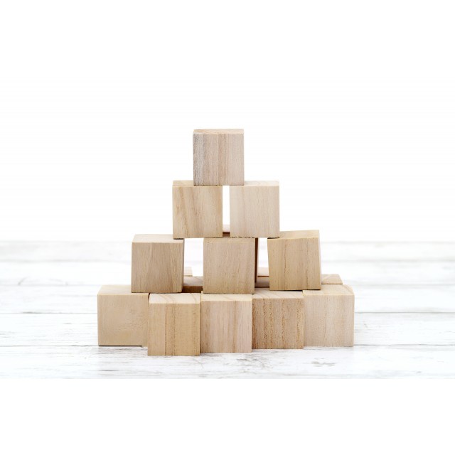 Cục gỗ thông tự nhiên khối gỗ vuông làm thủ công handmade, vẽ hoặc đồ chơi (4x4x4cm)