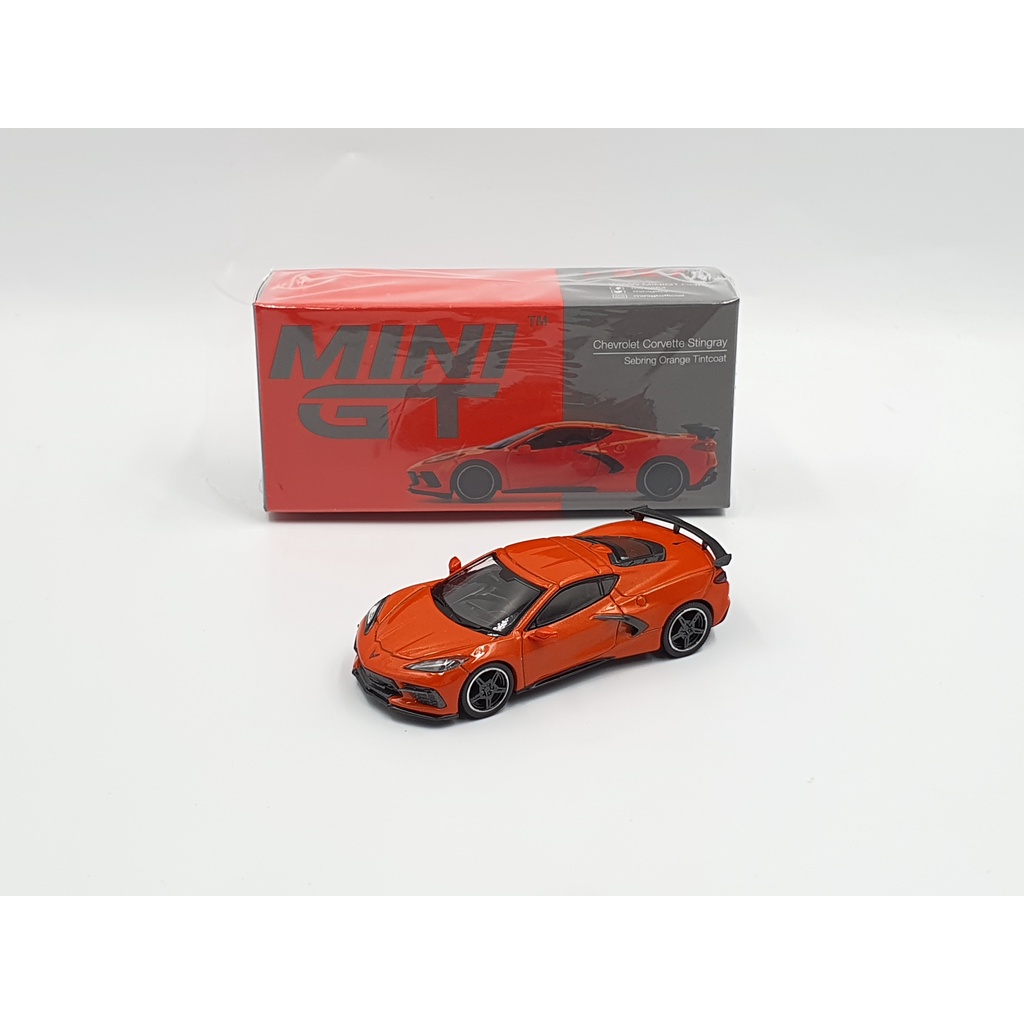 Xe Mô Hình Chevrolet Corvette Stingray 2020 Sebring Orange Tintcoat RHD 1:64 MiniGT (Cam)