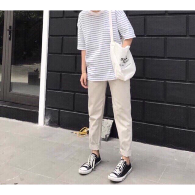 Quần ỐNG SUÔNG KAKI Unisex (nửa lưng thun nửa lưng tây) - ND18 | BigBuy360 - bigbuy360.vn