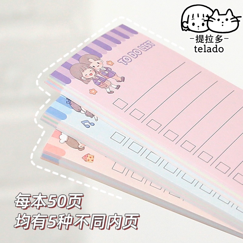 Set 50 Giấy Ghi Chú Họa Tiết Cô Gái Dễ Thương