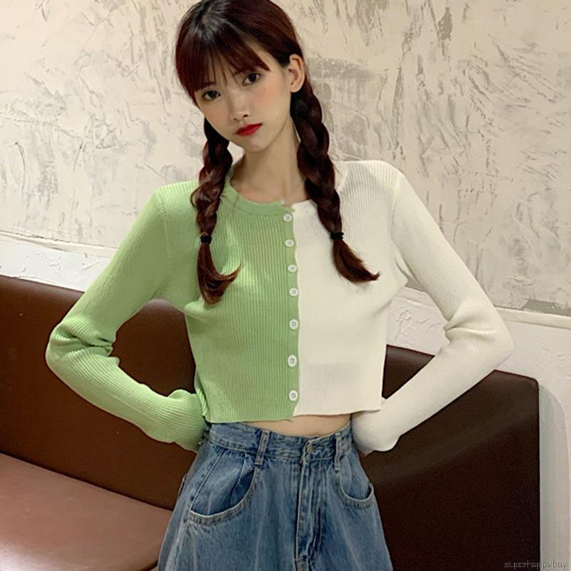 Áo khoác cardigan dệt kim tay dài phong cách Hàn Quốc thời trang thường ngày cho nữ