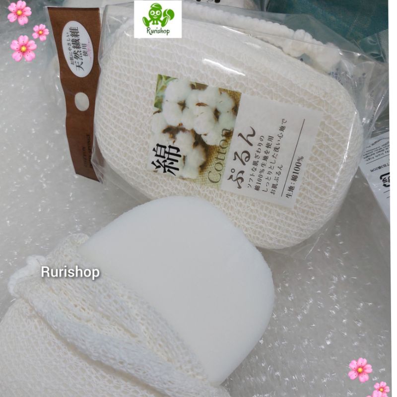 Bông tắm cotton tạo bọt biển Nhật Bản 100% sợi bông tự nhiên_thương hiệu Seiwapro
