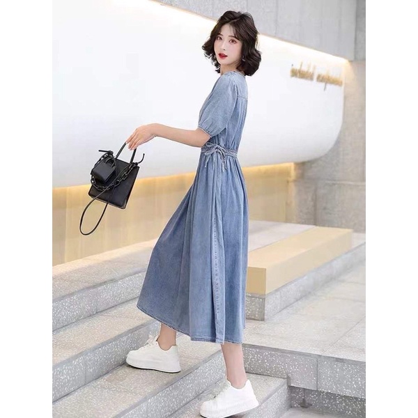 Đầm jean nữ cao cấp kiểu dáng năng động NP2878