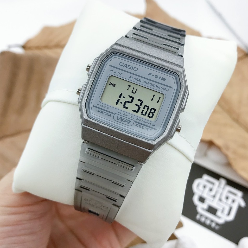 Đồng hồ nam/nữ Casio F-91 / F-91WS-8 dây nhựa, chống nước, có đèn led, hàng chính hãng