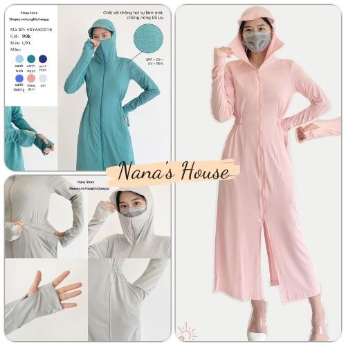 Áo Chống Nắng Toàn Thân Nữ  Nana's House - FREESHIP  Váy áo chống nắng dáng dài chống nắng và tia UV kiểu dáng Korea