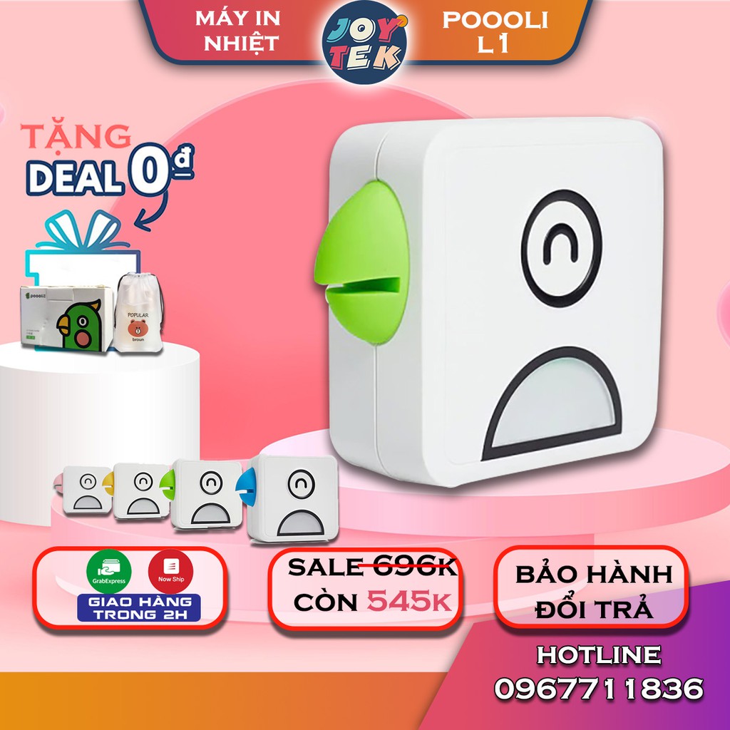 Máy in nhiệt mini Poooli  L1- kết nối bluetooth cầm tay in không cần mực dùng giấy in nhiệt | BigBuy360 - bigbuy360.vn