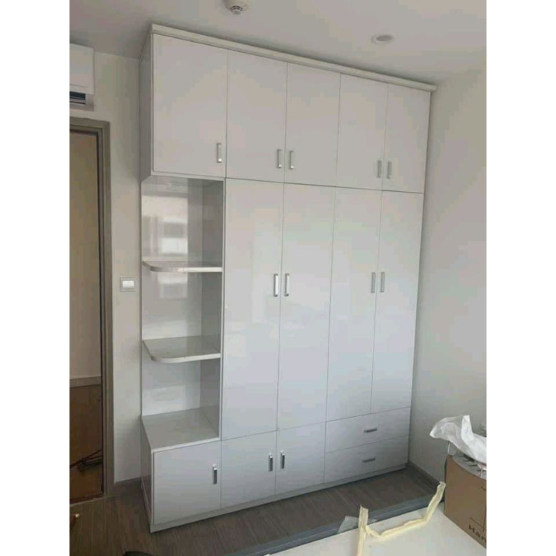 TỦ NHỰA ĐÀI LOAN 4 CÁNH CAO 2M4 KÈM TRANG TRÍ