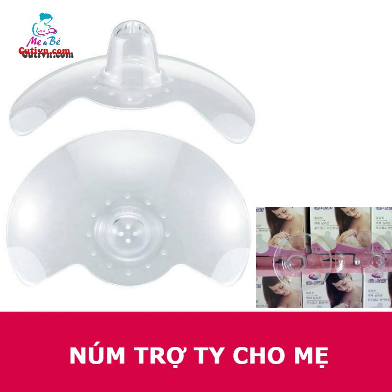 Combo 2 bộ trợ ti silicon siêu mềm cho mẹ GB BaBy - Bộ 2 núm