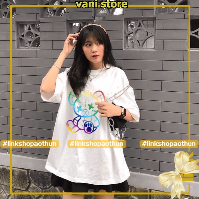 [Tặng Quà] Áo thun GẤU cute XX phản quang 7 màu unisex ( Đen, Trắng) . | BigBuy360 - bigbuy360.vn
