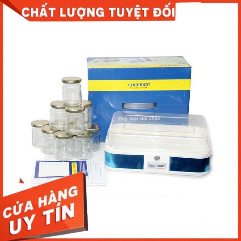 Freeship- Máy làm sữa chua tự động Chefman CM-311T kèm 12 Cốc Thủy Tinh