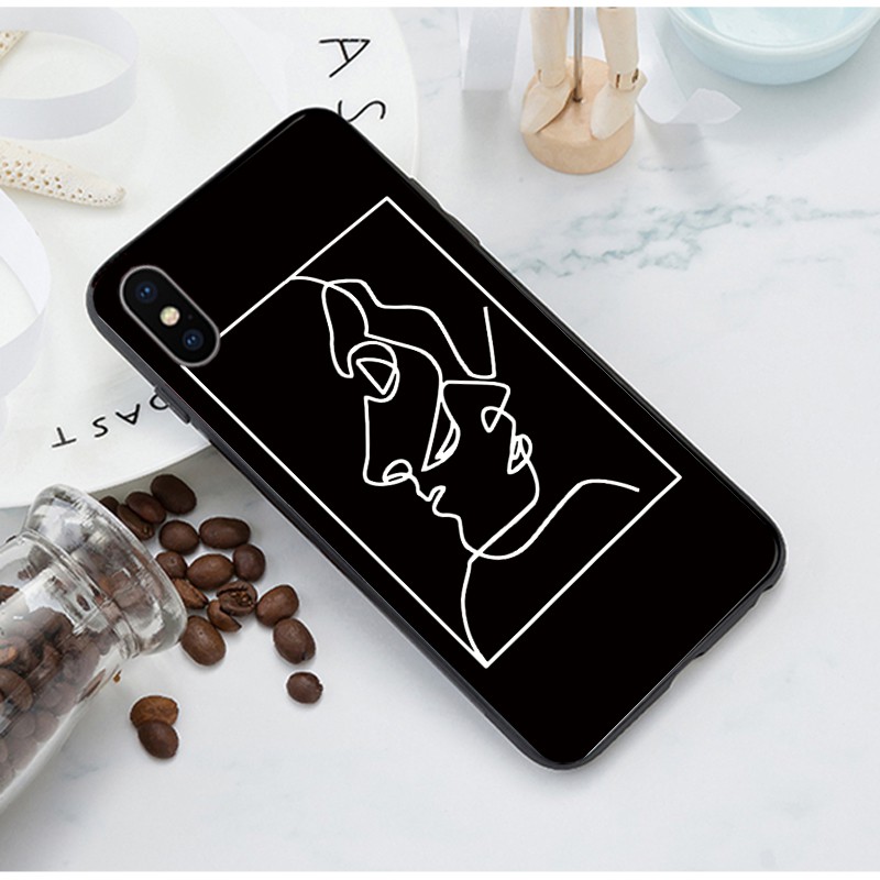 Ốp Điện Thoại tpu Mềm Họa Tiết Đơn Giản Sáng Tạo Cho iphone 6s 7 8 plus x xr 11 13 pro xs max 12 mini 14 pro max se2