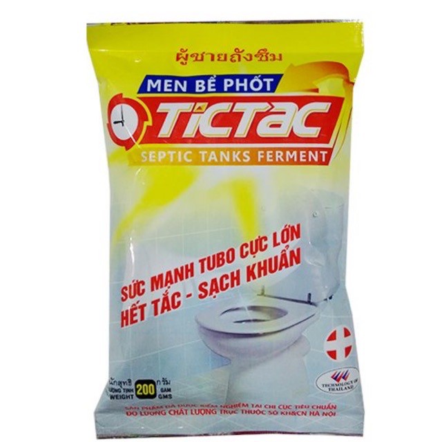 Men bể phốt, men xử lý bể phốt Tictac (gói 200g)