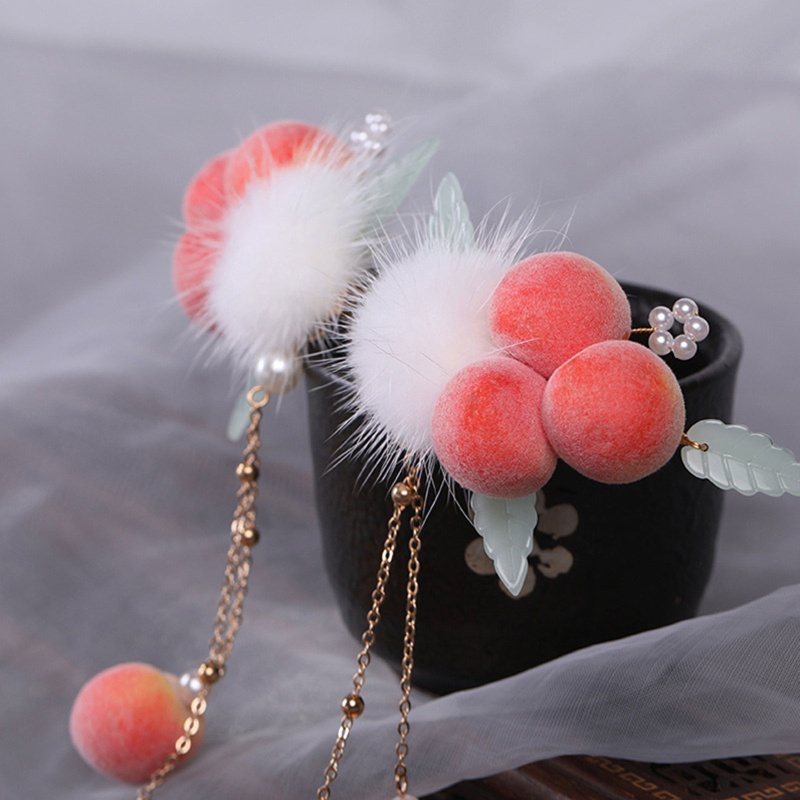 Kẹp Tóc Tua Rua Đính Ngọc Trai Giả Bằng Hợp Kim Phong Cách Vintage