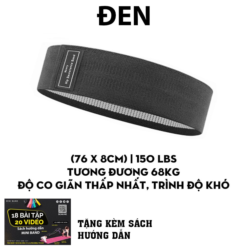 Dây kháng lực tập gym, mini band tập mông đàn hồi power band kháng lực vải Aolikes 3605