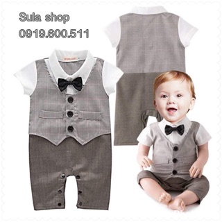 Sale 150k Bộ vest ghi-lê nơ cho bé trai
