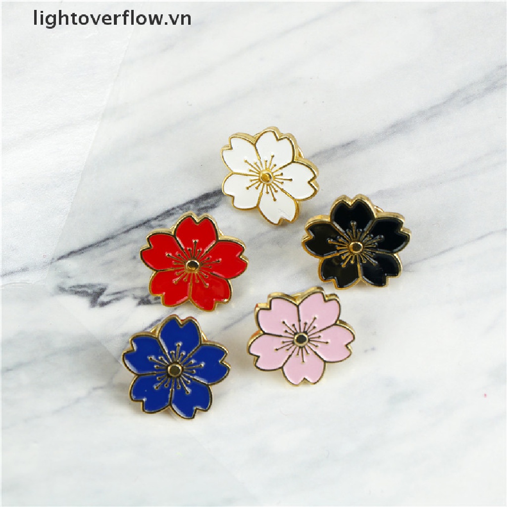 1 Huy Hiệu Cài Áo Hình Hoa Anh Đào Tráng Men Thời Trang