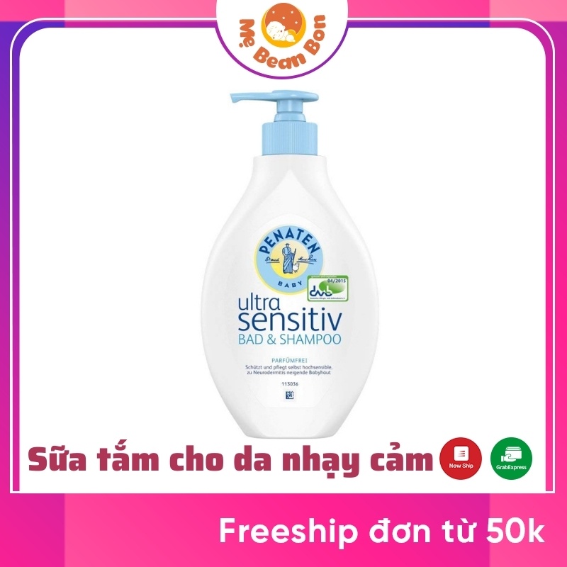 SỮA TẮM GỘI DA NHẠY CẢM CHO BÉ PENATEN ULTRA SENSITIV 400ML của Đức