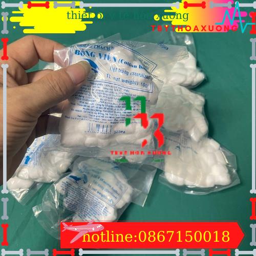 Túi 50 gói Bông gòn viên Bảo Thạch tiệt trùng từng gói 10gr