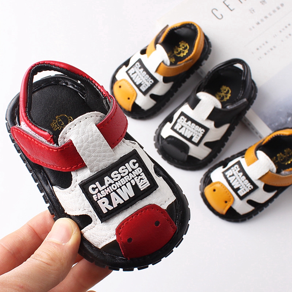 0-2 Years Korean Fashion Pre Walker Newborn Shoes for Baby Black Sandals Kids Boys Shoes Infant Toddler Sandals