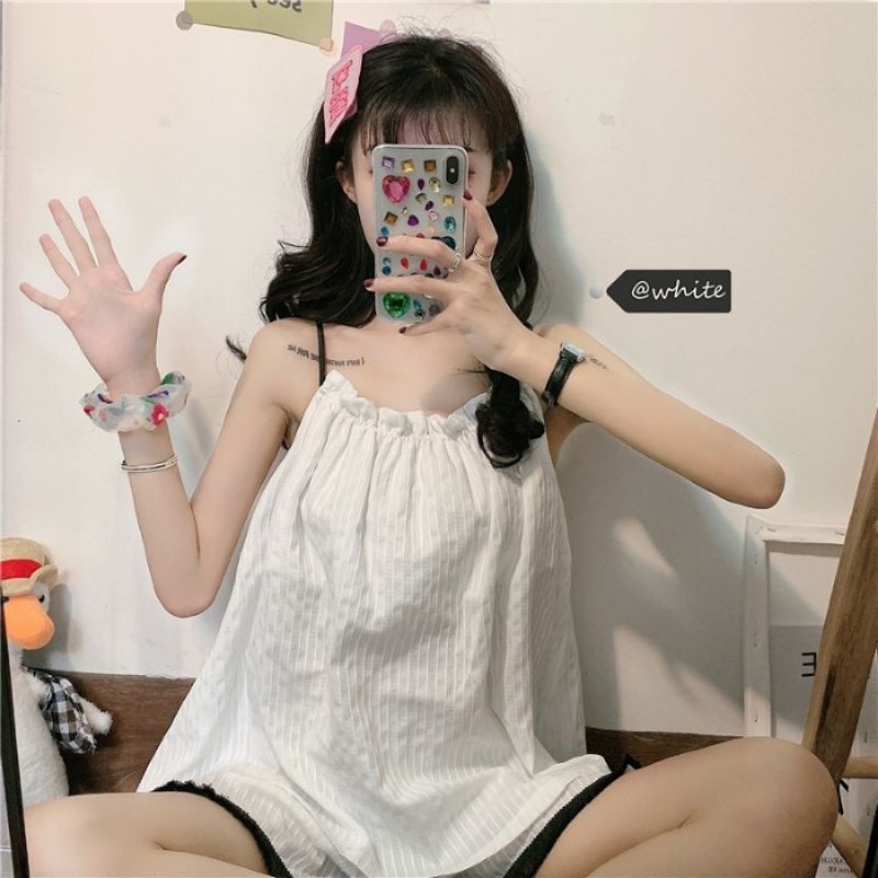 Đồ ngủ sexy nữ [ẢNH THẬT CUỐI] Bộ ngủ đũi 2 dây siêu cute - Chất liệu thoáng mát [SALE 50%]