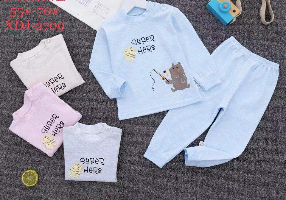 Bộ cotton dài tay chất xịn đẹp giữ ấm, thấm hút mồ hôi cho bé trai bé gái