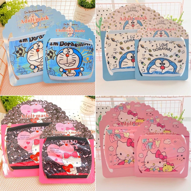KHẨU TRANG DOREMON DORAEMON VÀ HELLO KITTY