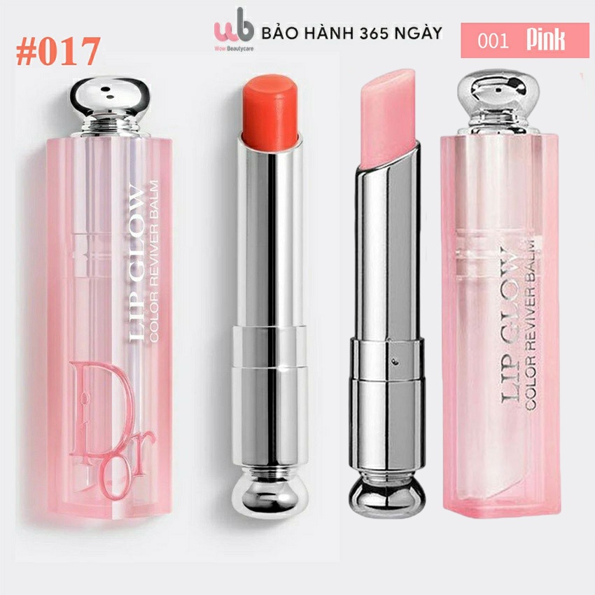 Combo Son Dưỡng Dior 001,017 [Chính Hãng],Dior 001 Ngọt Ngào,Trong Trẻo,Dior 017 Màu Hồng Cam Tự Nhiên,Tặng Kèm Túi Gấu.