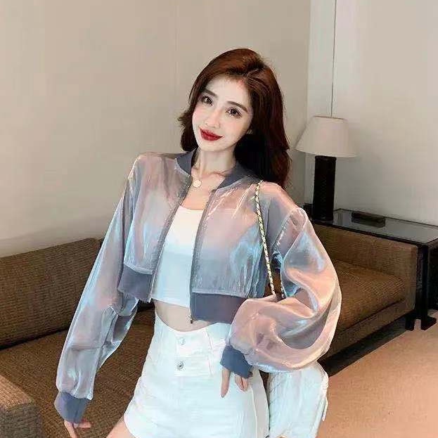 Áo Khoác Chống Nắng Nhẹ Và Trong Suốt Phối Khóa Kéo Thời Trang Mùa Hè Cho Nữ