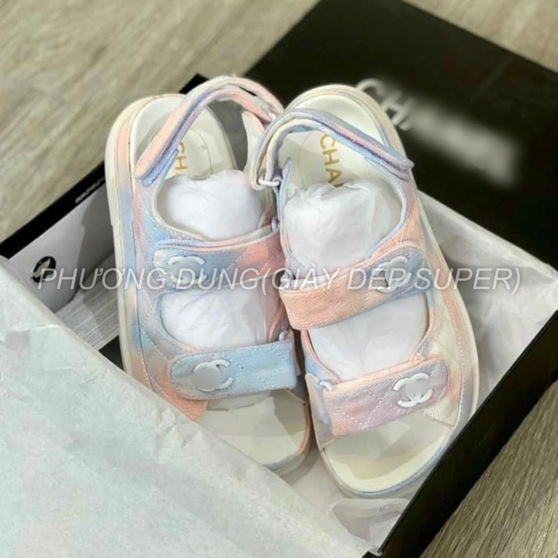 Sandal nữ, sandal Cn Quai Ngang Trần Chỉ Super fullbox bill túi giấy