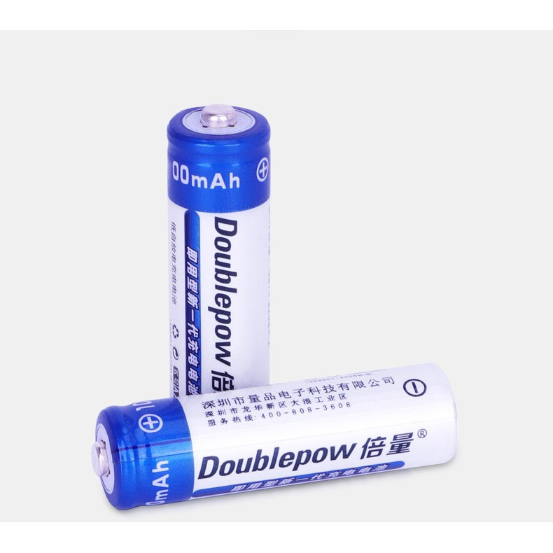 2 viên pin sạc AAA dung lượng 900 mAh - hãng DOUBLEPOW - pin Ni-MH thân thiện môi trường