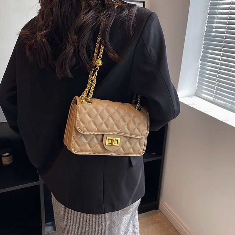 Túi Đeo Chéo Hình Vuông Nhỏ Đính Kim Cương Giả Dễ Phối Đồ Thời Trang Cho Nữ