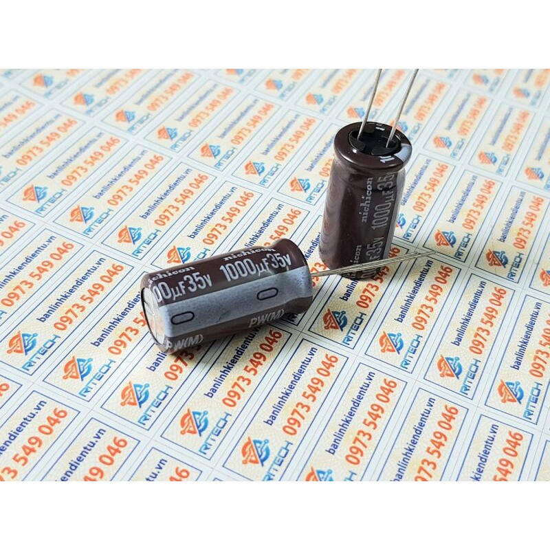 [Combo 10 chiếc] Tụ hóa nichicon 1000uF 35V kích thước 13x25mm