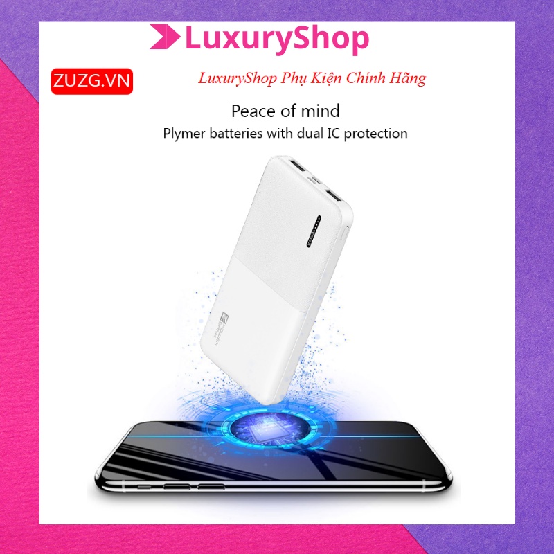 Pin dự phòng 10000mah, cục sạc dự phòng giá rẻ ZUZG MP-J01 bảo hành 6 tháng SDP01