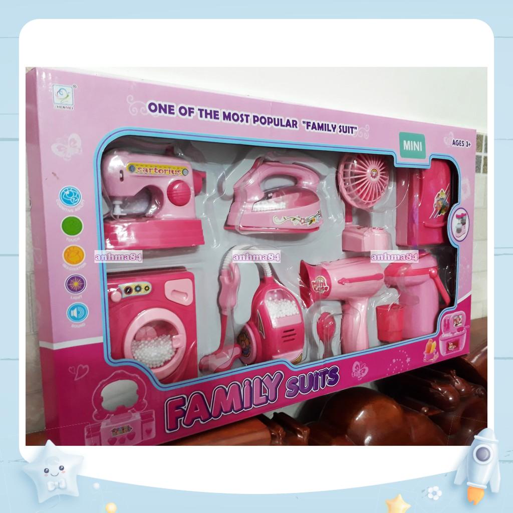ĐỒ CHƠI BỘ DỤNG CỤ GIA ĐÌNH - 8 MÓN - Bộ nhà bếp mini có pin - anhma84 store tphcm