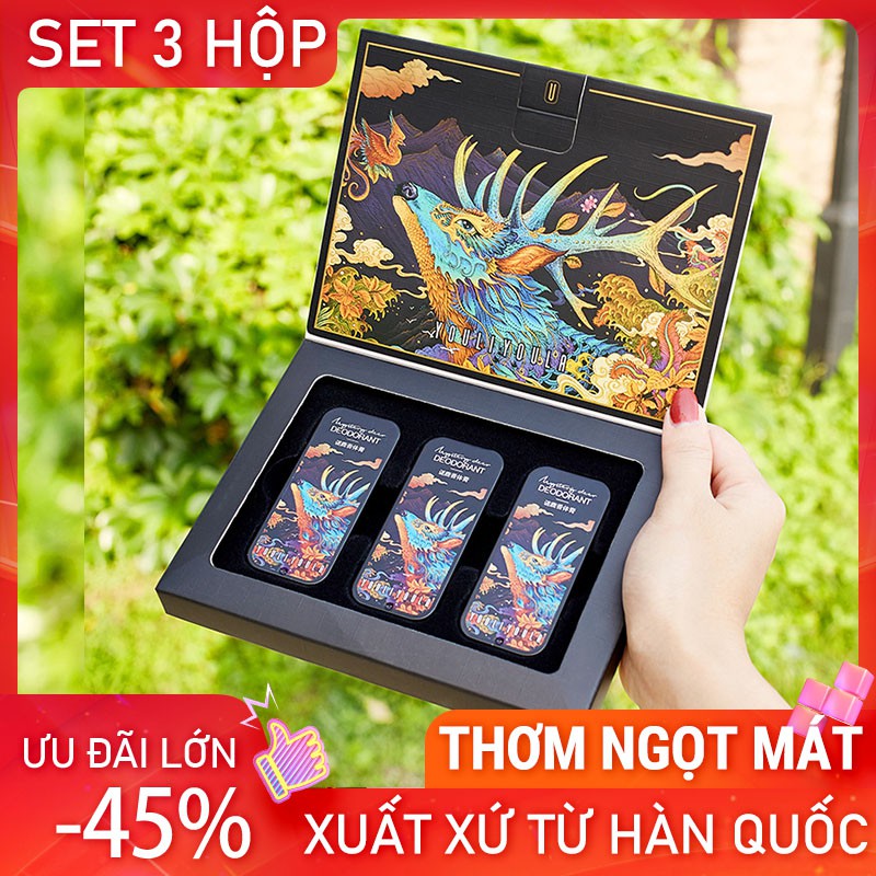 Sáp nước hoa khô Youliyoula Hàn quốc, sáp thơm khô hương tươi mát dịu nhẹ ngọt ngào, 1set 3hộp 3mùi hương khác nhau