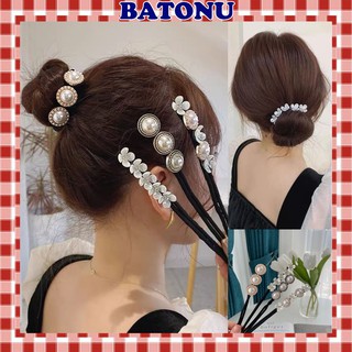 Kẹp búi tóc Batonu đính ngọc uzzlang hot trend Hàn Quốc SC25