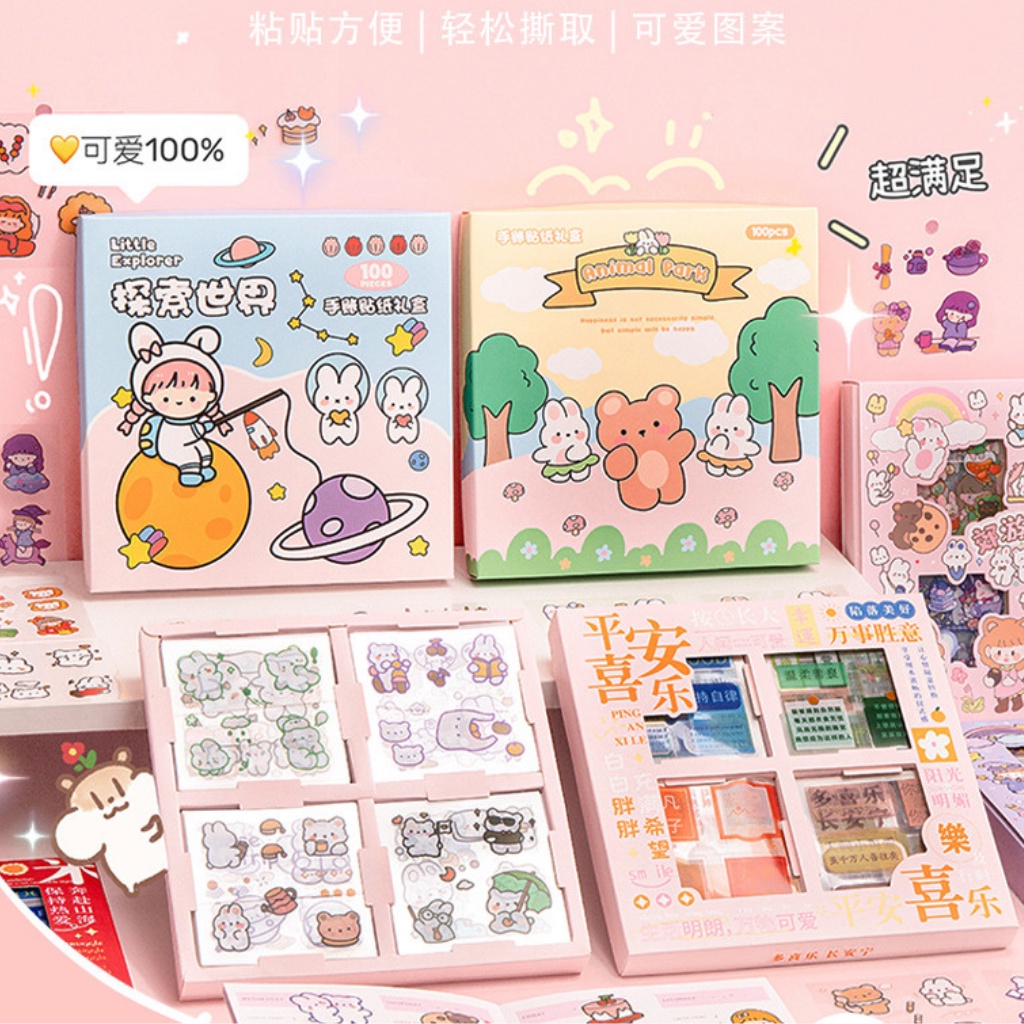 Bộ Sticket dán sổ sách/ notebook / decor bình nước siêu cute nhiều mẫu giá rẻ