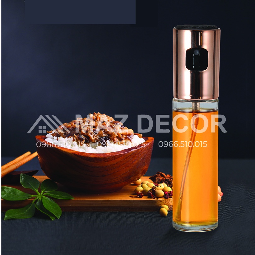 SALE GIÁ SỈ TẠI XƯỞNG Bình Xịt Dầu Ăn Bằng Thủy Tinh Dày dặn Phun Sương nồi chiên không dầu, đồ nướng dung tích 100ml