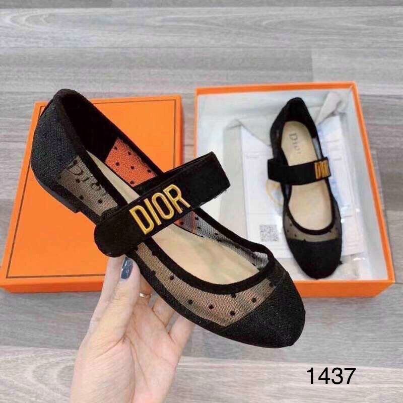 Giày búp bê lưới bi D i o r mã 1437