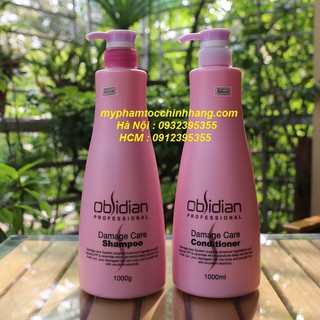 DẦU GỘI XẢ TÁI TẠO TÓC HƯ TỔN DAMAGE CARE OBSIDIAN 1000ML