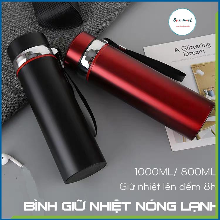 Bình Giữ Nhiệt Inox 304 Đựng Nước Nóng Lạnh 800ml/1000ml Sang Trọng Tiện Lợi